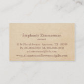 デリケートデイジー名刺、ピンクの花 名刺 (裏面)