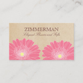 デリケートデイジー名刺、ピンクの花 名刺