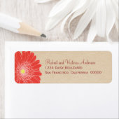 デリケートデイジー差出人住所ラベル、赤 ラベル (インサイチュ)