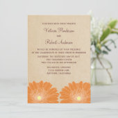 デリケートデイジー結婚式招待状、オレンジ 招待状 (スタンド正面)