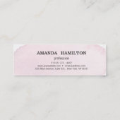 デリケートトレンディーピンクウォーターカラー洗浄プロフェッショナル スキニー名刺 (裏面)