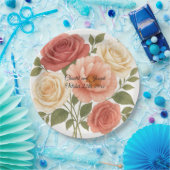 デリケートバラパーソナライズされたパイ結婚ニー ペーパープレート (パーティー)