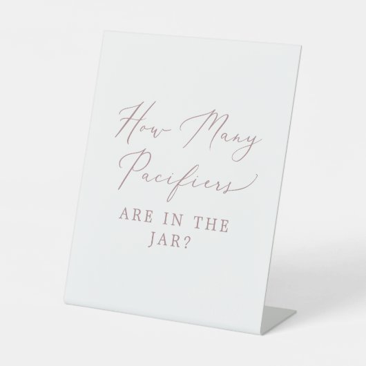 デリケートバラ何個のパシファイア赤ちゃんシャワーゲーム 台座サイン (正面)