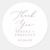 デリケートバラ金ゴールドありがとう結婚式の引き出物シール ラウンドシール (正面)
