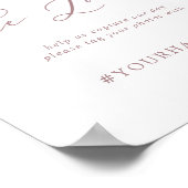 デリケートバラ金ゴールド共有ラブハッシュタグサイン ポスター (角)