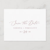 デリケートバラ金ゴールド水平保存日付 インビテーションポストカード (正面)