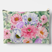 デリケートパステルウォーターカラーフローラ化粧品バッグ アクセサリーポーチ (裏面)