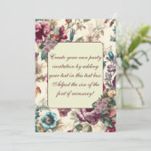 デリケートパステルサマーフローラ招待状テンプレート 招待状 (スタンド正面)