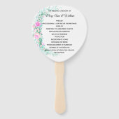 デリケートパステルフラワーズ結婚式 プログラム ハンドファン (正面)