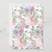 デリケートパステル花模様ウォーターカラーブライダルシャワー 招待状 (裏面)