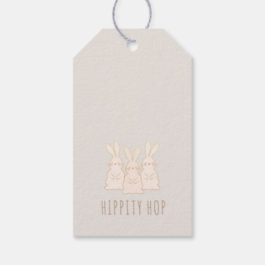 デリケートパーソナライズされたバンニーイースターギフトラベル ギフトタグ (裏面)