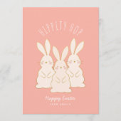 デリケートパーソナライズされたバンニーイースターギフトラベル シーズンカード (正面)