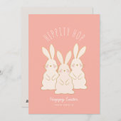 デリケートパーソナライズされたバンニーイースターギフトラベル シーズンカード (正面/裏面)