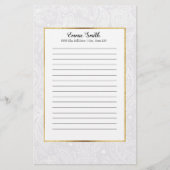 デリケートパーソナライズされたホワイトペイズリーレース 便箋 (正面)