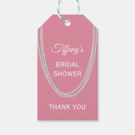 デリケートピンクパールブライダルシャワー ギフトタグ