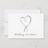 デリケートファンシーハート結婚式招待状RSVP 招待状 (裏面)