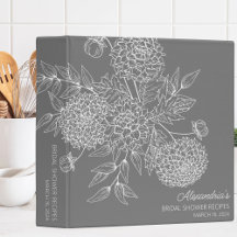 デリケートフラワーイラストレーションブライダルシャワーレシピ