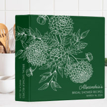 デリケートフラワーイラストレーションブライダルシャワーレシピ