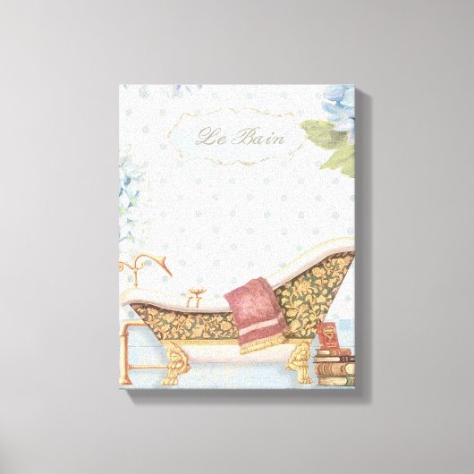 デリケートフランスのなヴィンテージ"ルベイン"バスルームのデコール キャンバスプリント (正面)