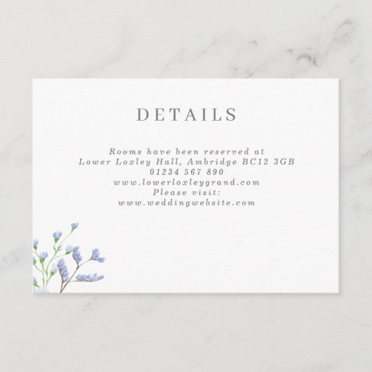 デリケートフランスのブルーリージェンシー結婚ズのエンクロージャカー エンクロージャーカード (正面)