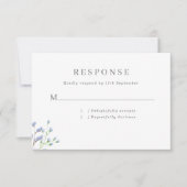 デリケートフランスのブルーリージェンシー結婚フラワーズ 出欠カード (正面)