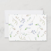 デリケートフランスのブルーリージェンシー結婚フラワーズ 出欠カード (裏面)