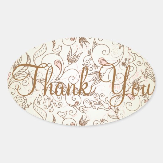デリケートフローラありがとうシール 楕円形シール (正面)