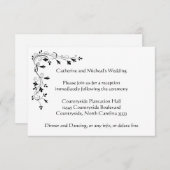 デリケートフローラウェディングレセプションロケーション挿入 招待状 (正面/裏面)