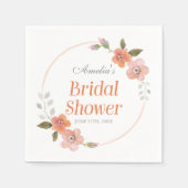 デリケートフローラオレンジブライダルシャワー スタンダードカクテルナプキン (正面)