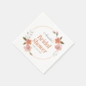 デリケートフローラオレンジブライダルシャワー スタンダードカクテルナプキン (角)