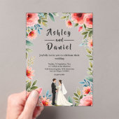 デリケートフローラガーデン新郎新婦サマー結婚ズ アクリル招待状 (インサイチュ (ポータブル))