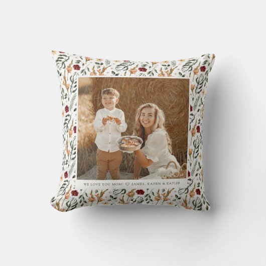 デリケートフローラスクラップブックスタイル母の日 クッション (正面)