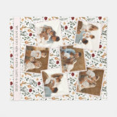 デリケートフローラスクラップブックスタイル母の日 フリースブランケット (正面(横))