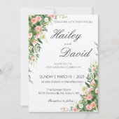 デリケートフローラデザイン結婚式招待状カード 招待状 (正面)