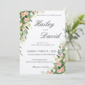 デリケートフローラデザイン結婚式招待状カード 招待状 (スタンド正面)