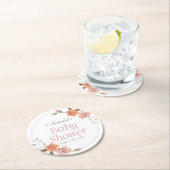 デリケートフローラピンクガール赤ちゃんシャワー ラウンドペーパーコースター (インサイチュ)