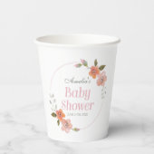 デリケートフローラピンクベビーシャワー紙カップ 紙コップ (裏面)