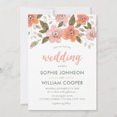 デリケートフローラピーチ結婚式招待状 招待状 (正面)