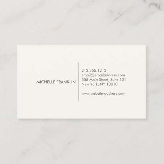 デリケートフローラブーケ美しい及びスタイルアイボリー 名刺 (裏面)