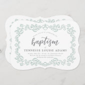 デリケートフローラベビー洗礼招待状 招待状 (正面/裏面)