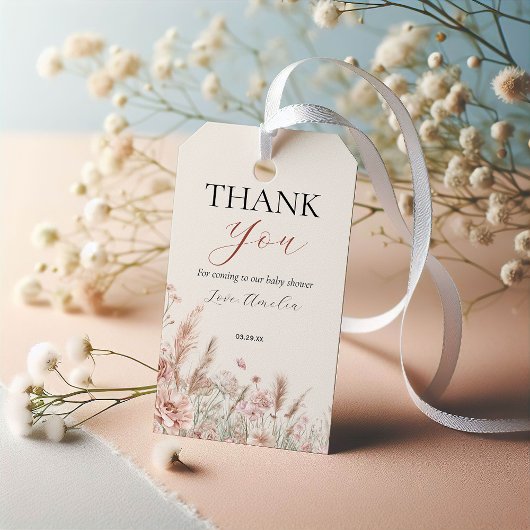 デリケートフローラベビー開花サンキューメッセージカード ギフトタグ