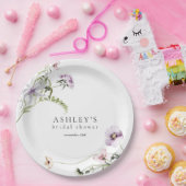 デリケートフローララベンダーブライダルシャワー紙プレート ペーパープレート (パーティー)