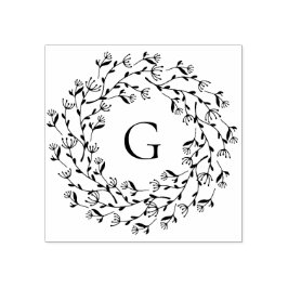 デリケートフローラリースモノグラム ラバースタンプ