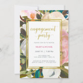 デリケートフローラ水彩婚約パーティ 招待状 (正面)