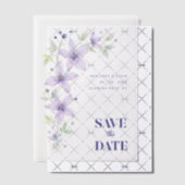 デリケートフローラ&ボタニカルブランチライトパープル ベラム紙招待状 (オフセット (招待状))