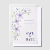 デリケートフローラ&ボタニカルブランチライトパープル ベラム紙招待状 (オフセット)