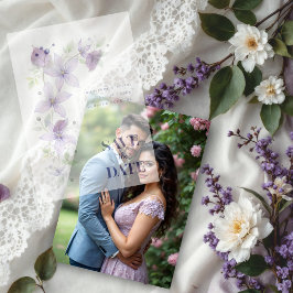 デリケートフローラ&ボタニカルブランチライトパープル ベラム紙招待状