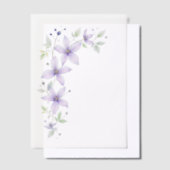 デリケートフローラ&ボタニカルブランチ結婚ズパープル ベラム紙招待状 (オフセット)
