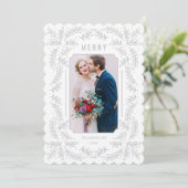 デリケートブランチシルバーホリデーフローラフォトカード シーズンカード (スタンド正面)