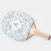 デリケートブルーフローラモノグラム卓球ラケット 卓球ラケット (横)